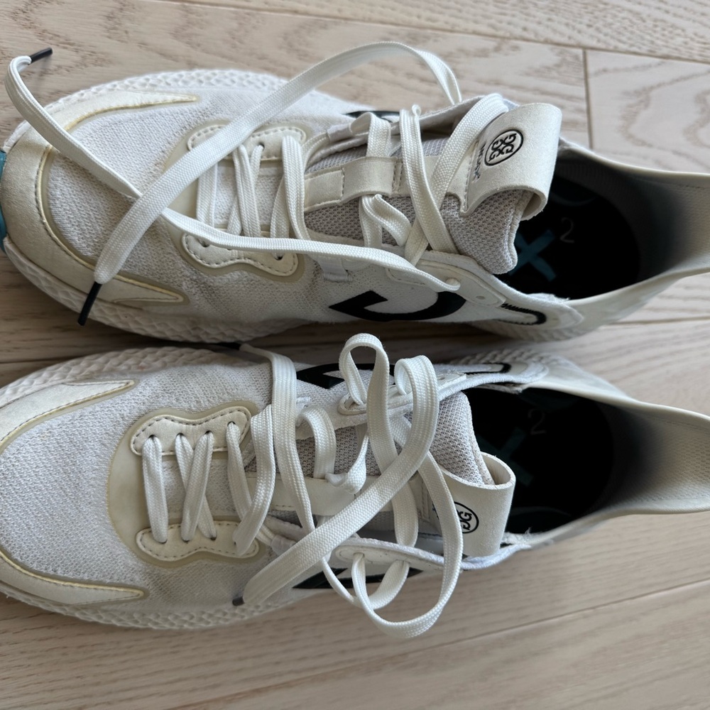 G/FORE White and Blue Golf Sneakers MG4X2 Shoe Shoes